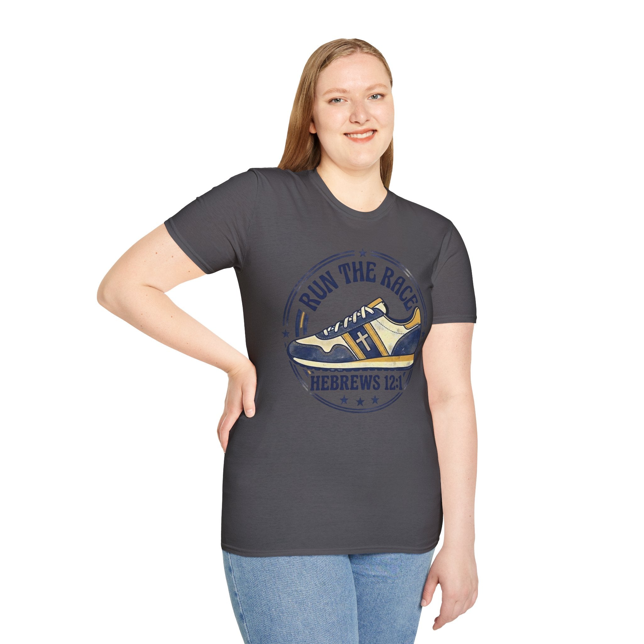 Run The Race - Hebrews 12:1 Christian Christian Runner T-Shirt