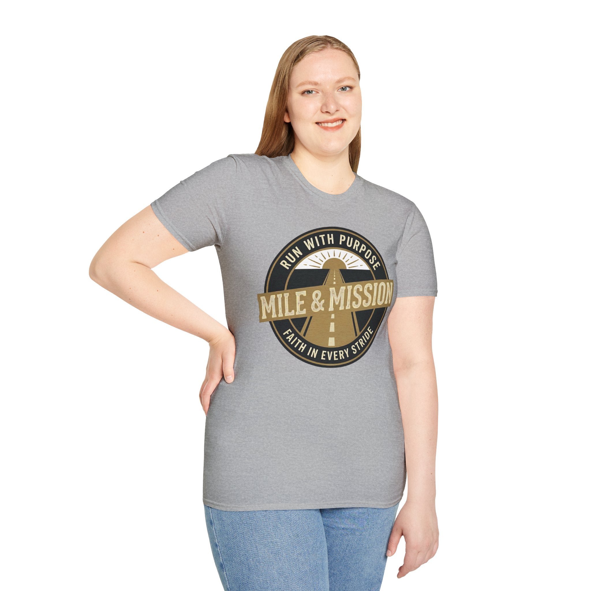 Mile & Mission: Run with Purpose Christian Runner T-Shirt