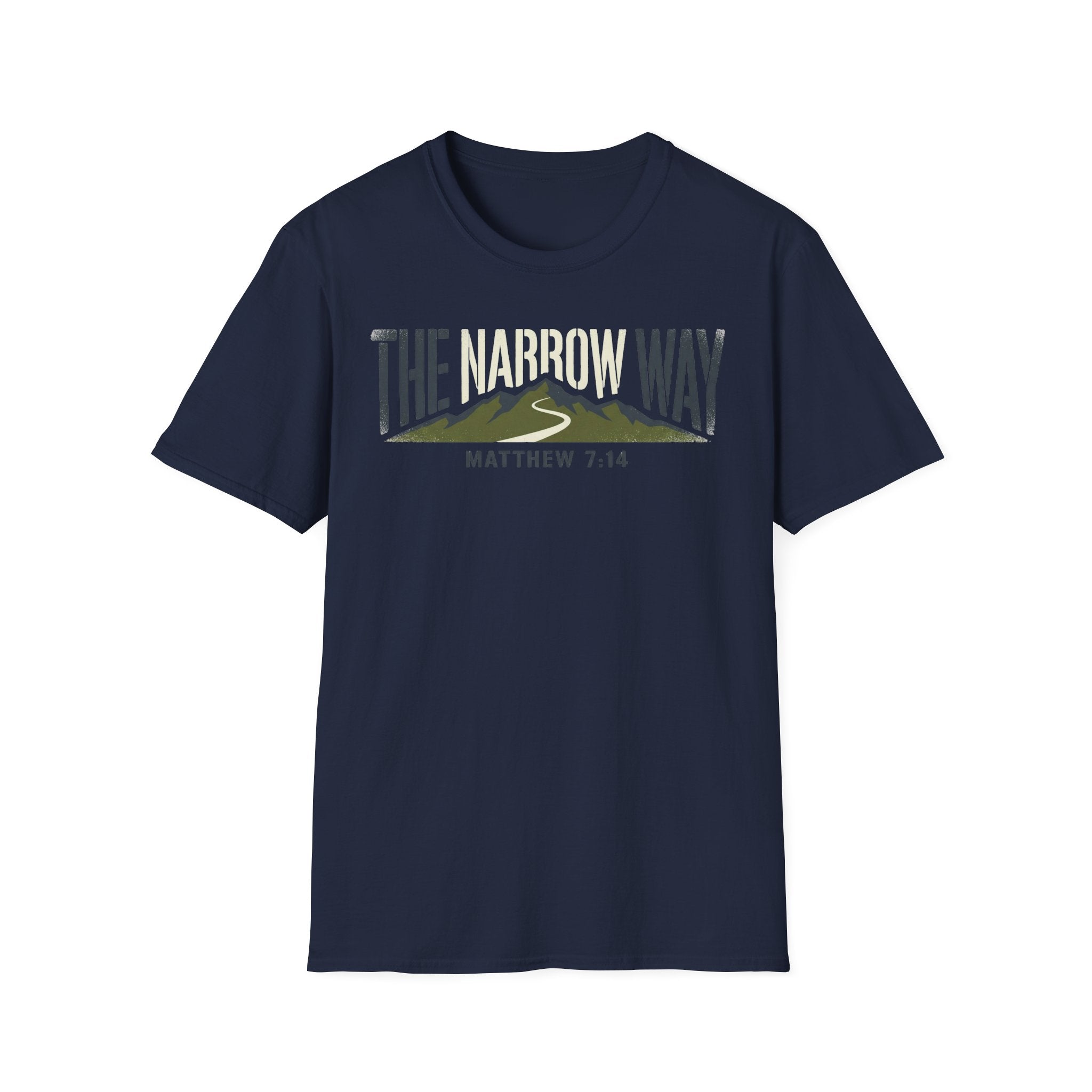 The Narrow Way - Matthew 7:14 Christian Runner T-Shirt