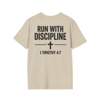 Mile & Mission - Run with Discipline Christian Runner T-Shirt