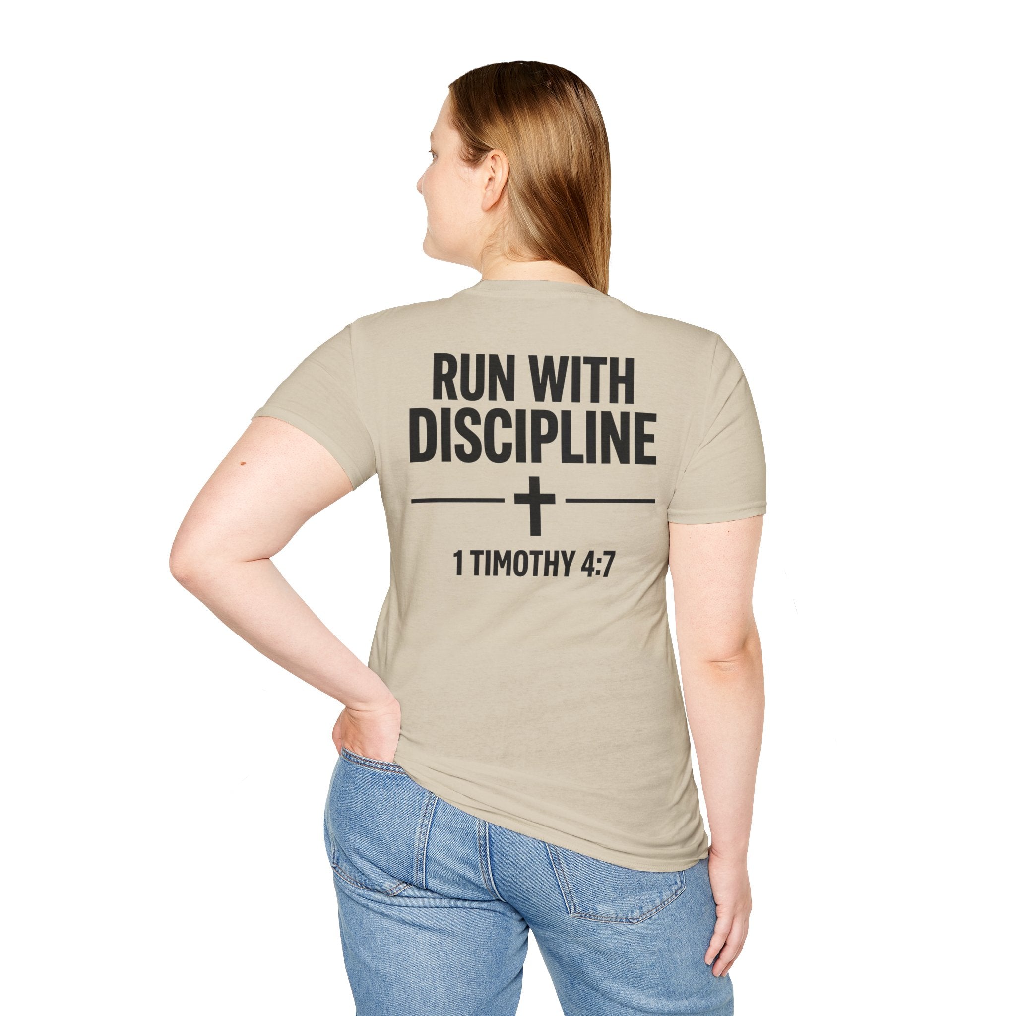 Mile & Mission - Run with Discipline Christian Runner T-Shirt