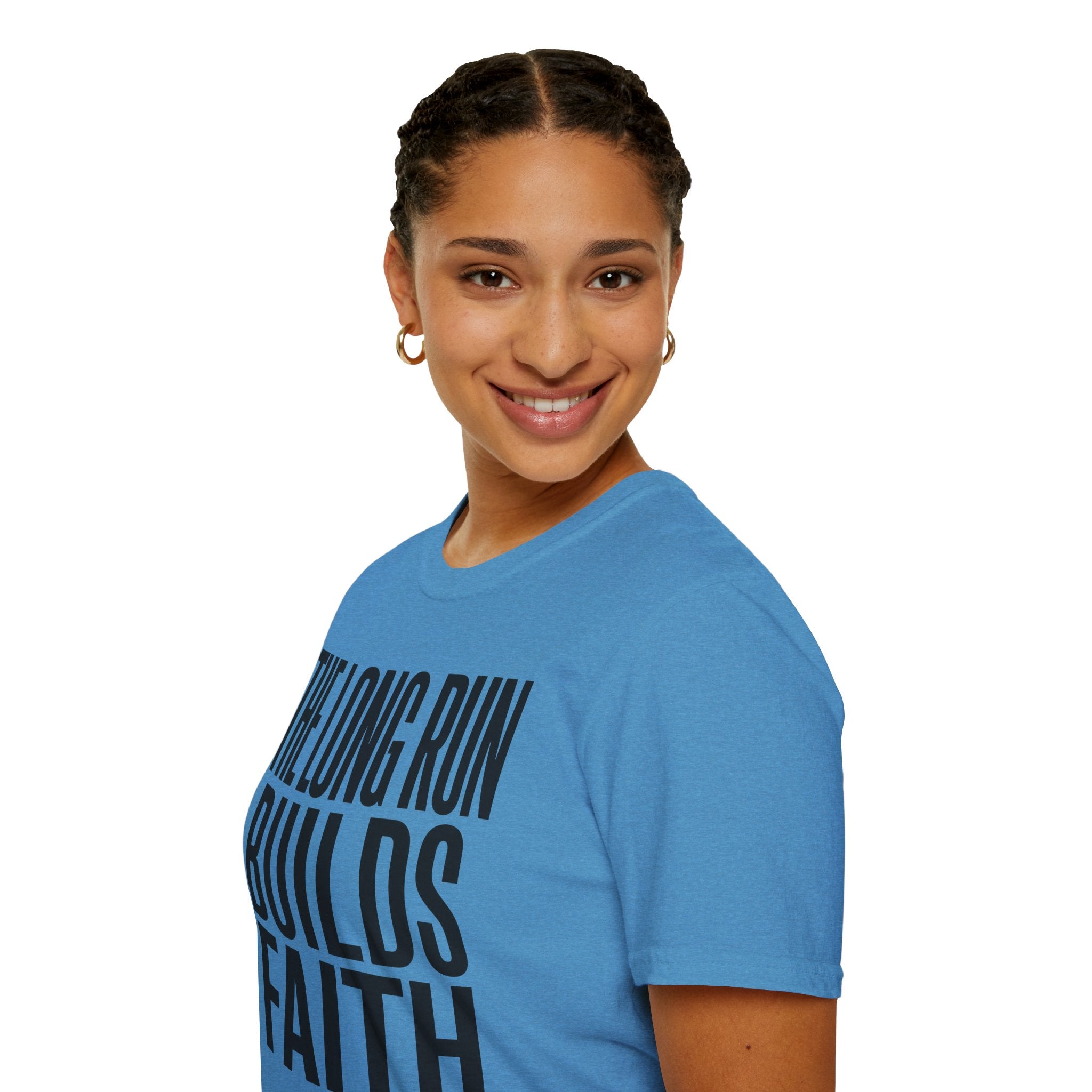 The Long Run Builds Faith Christian Runner T-Shirt