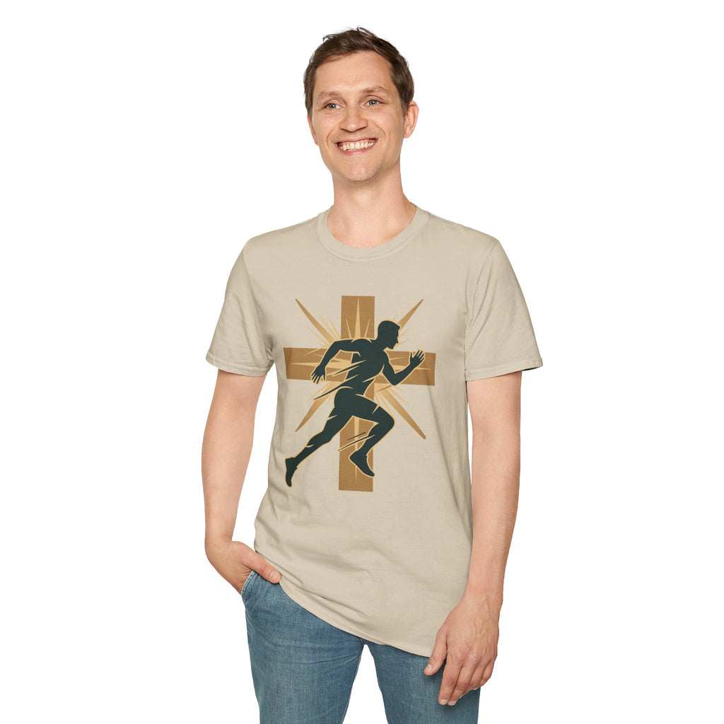 Cross Running Man Christian Runner T-Shirt