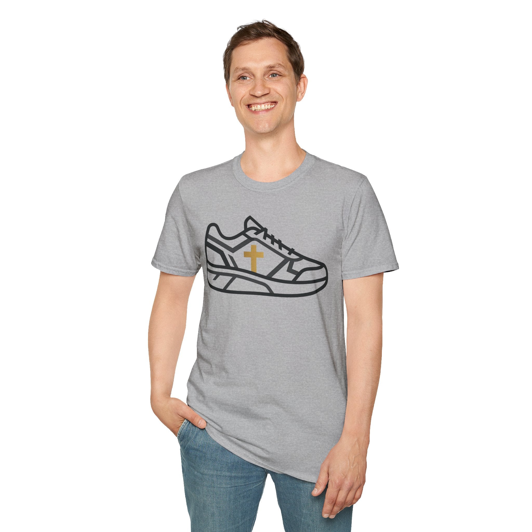 With Me Every Stride Christian Runner T-Shirt