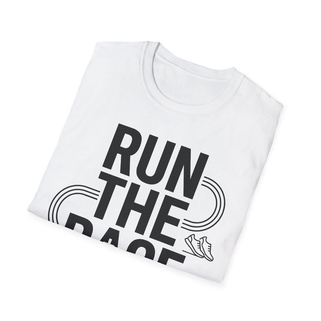 Run the Race - Finish with Faith Christian Runner T-Shirt