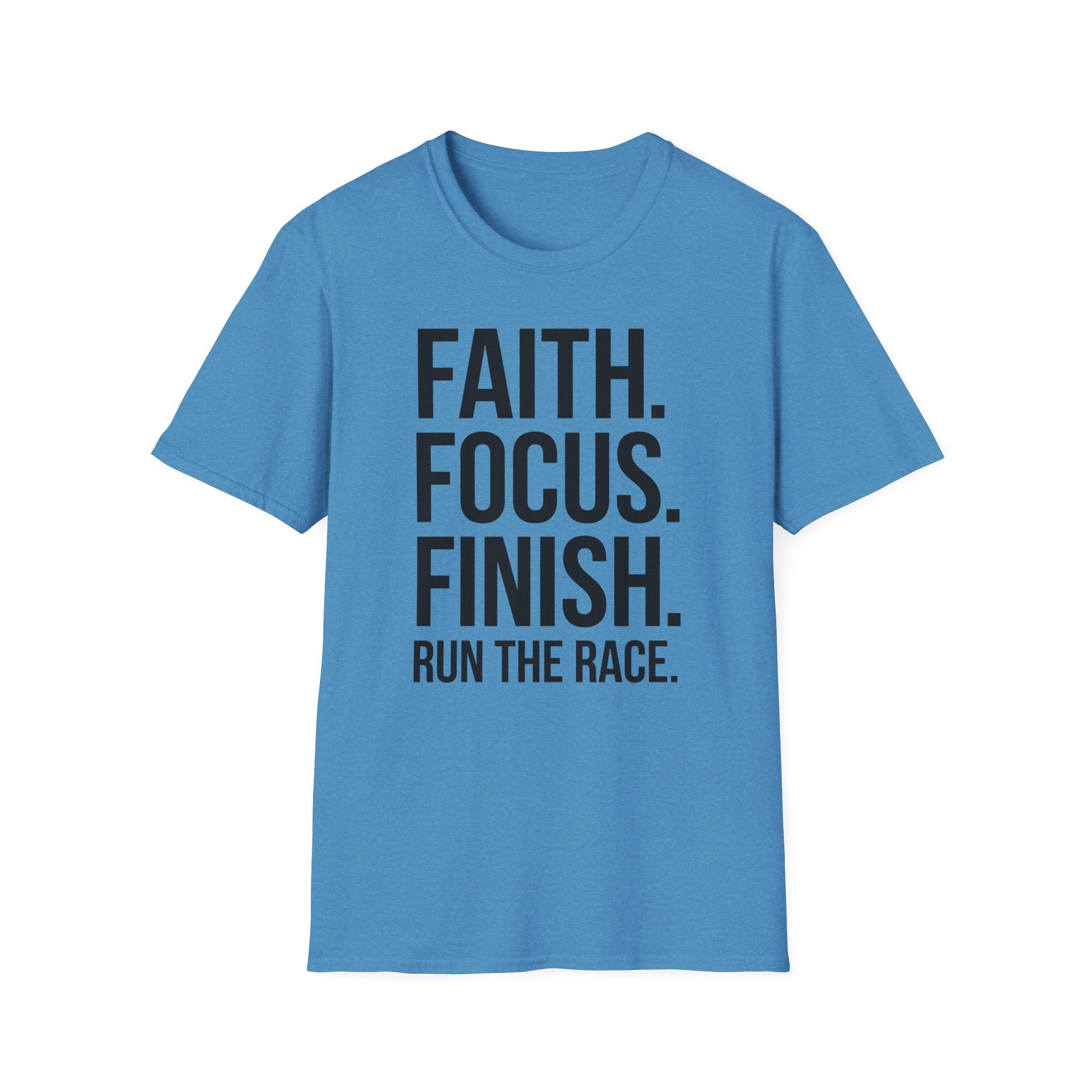 Faith Focus Finish - Run the Race Christian Runner T-Shirt