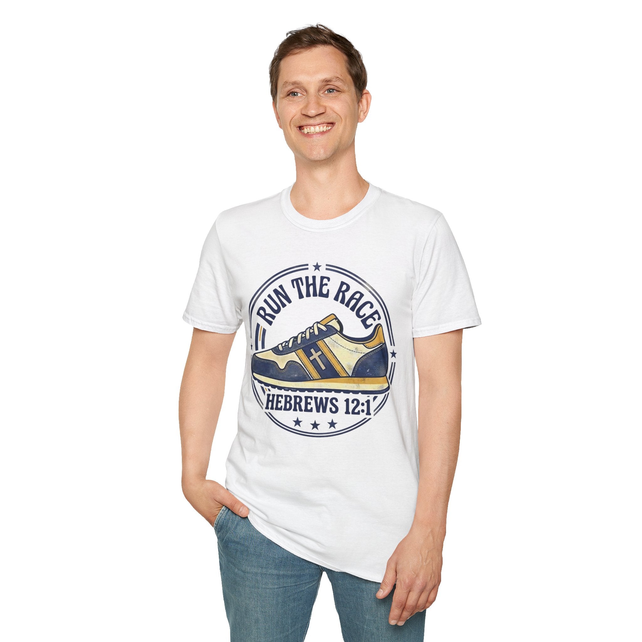 Run The Race - Hebrews 12:1 Christian Christian Runner T-Shirt