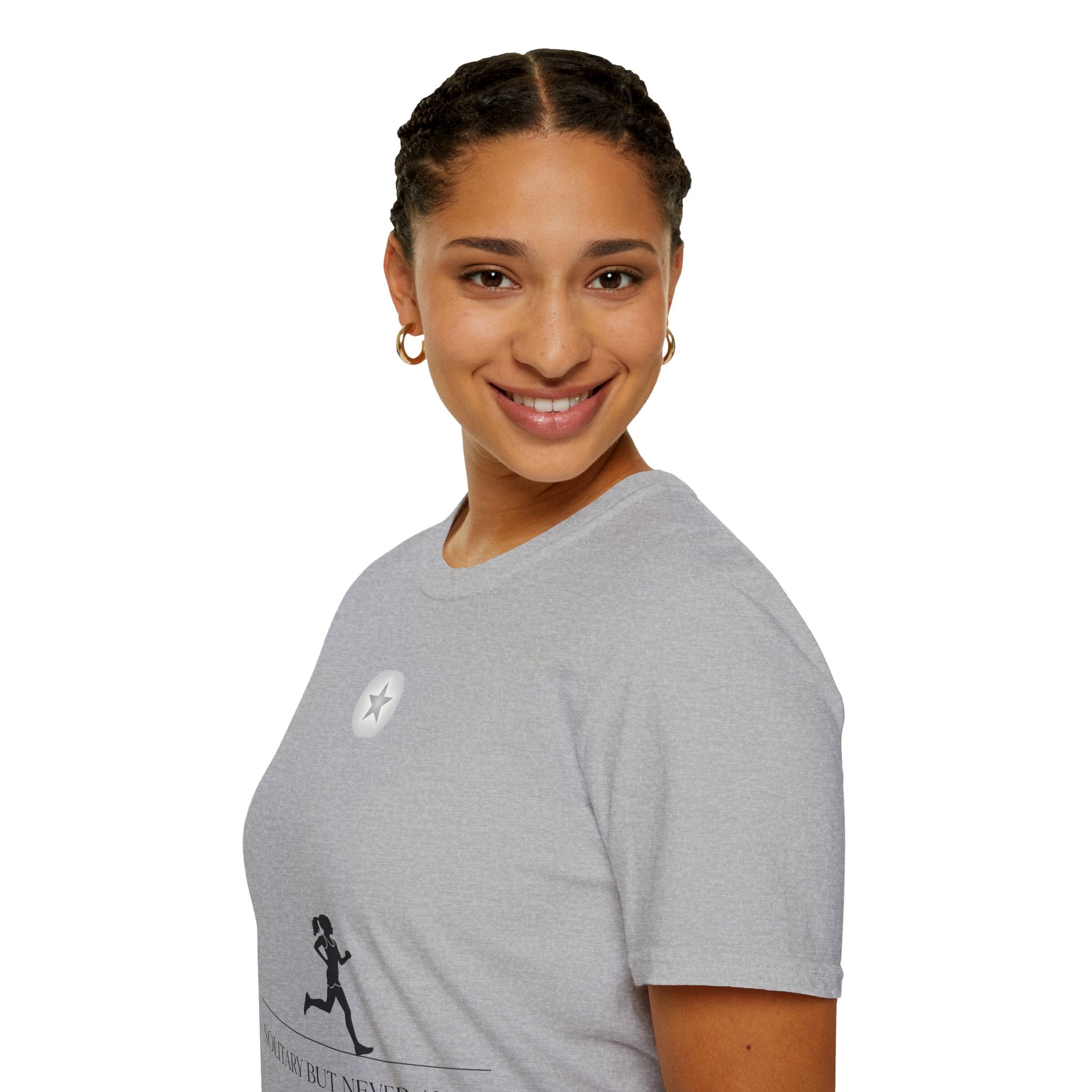 Morning Star - Solitary but Never Alone Christian Runner T-Shirt (Female)