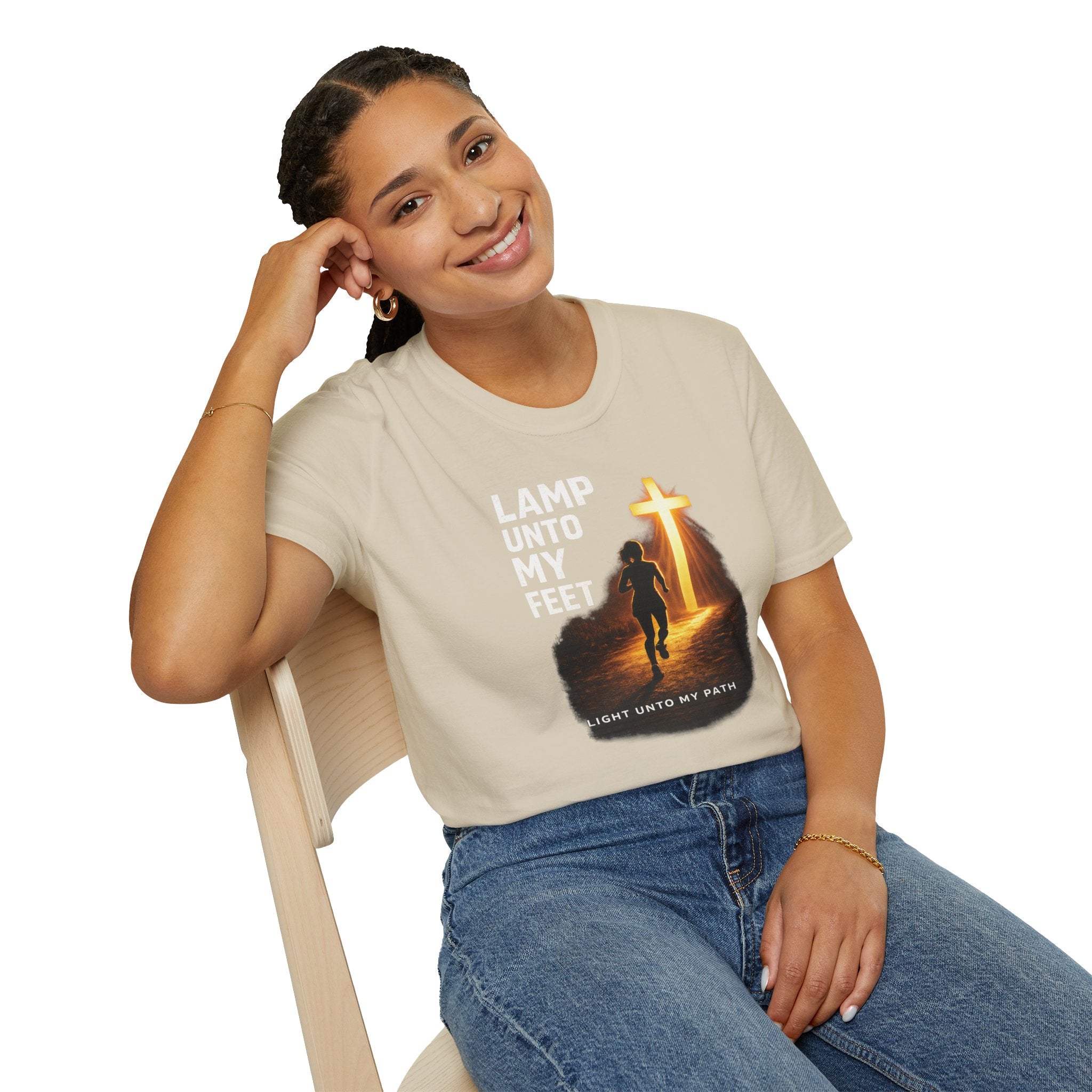 Lamp Unto My Feet - Light Unto My Path Christian Runner T-Shirt (Female)