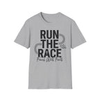 Run the Race - Finish with Faith Christian Runner T-Shirt