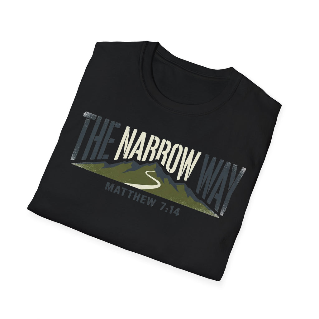 The Narrow Way - Matthew 7:14 Christian Runner T-Shirt