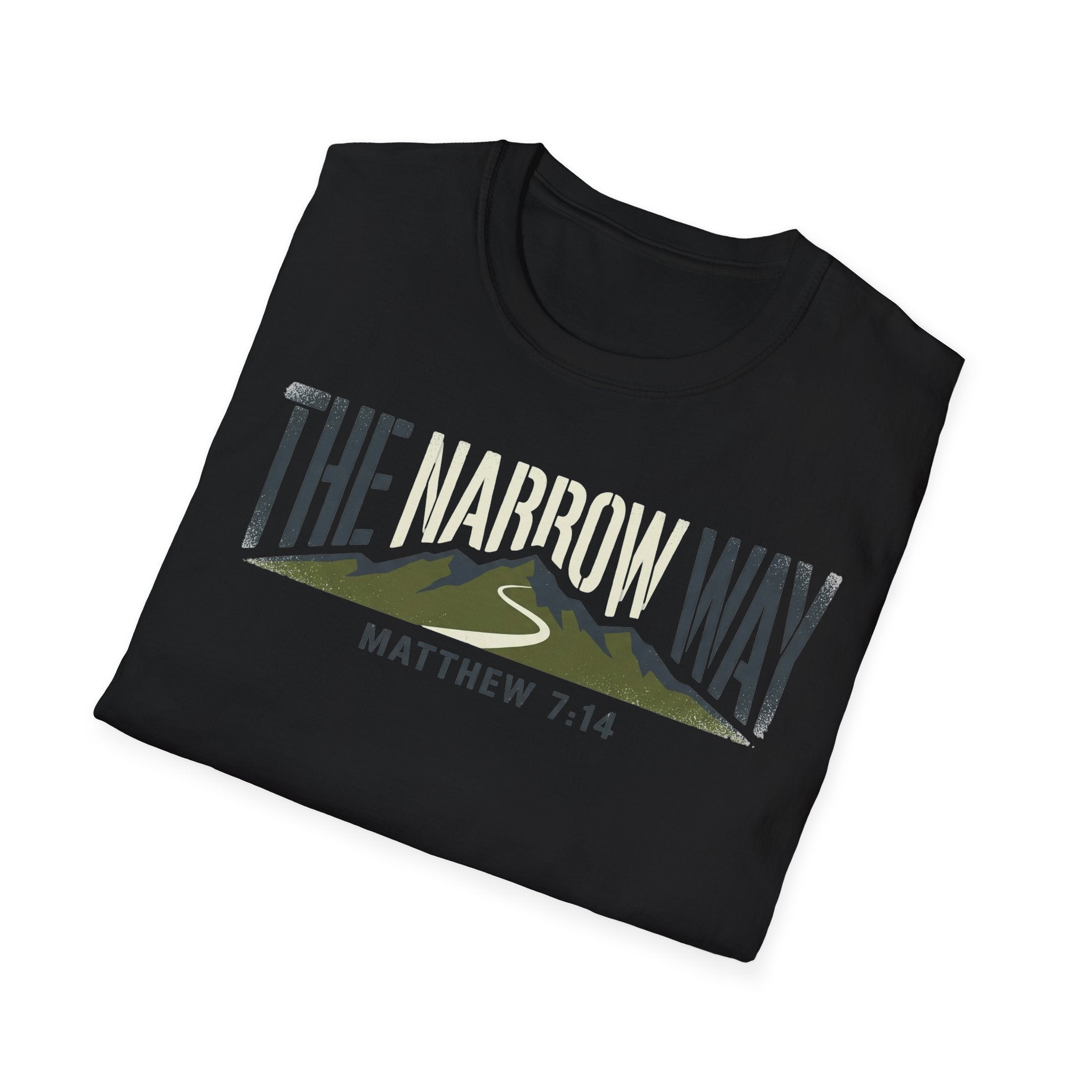 The Narrow Way - Matthew 7:14 Christian Runner T-Shirt