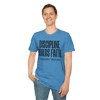 Discipline Builds Faith - Train Hard - Trust God Christian Runner T-Shirt