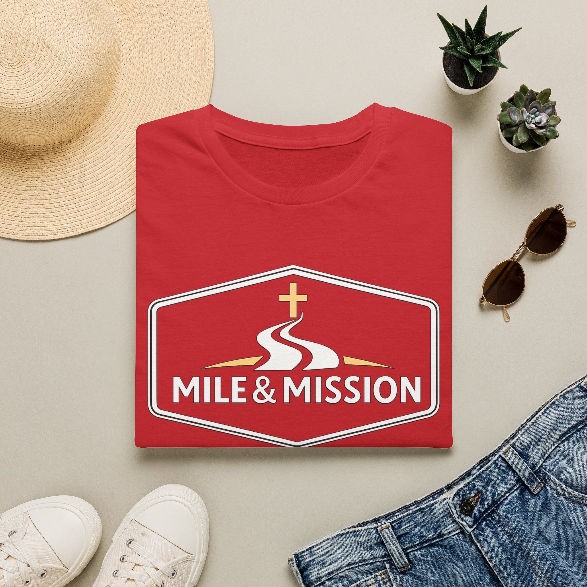 Mile & Mission Logo Christian Runner T-Shirt