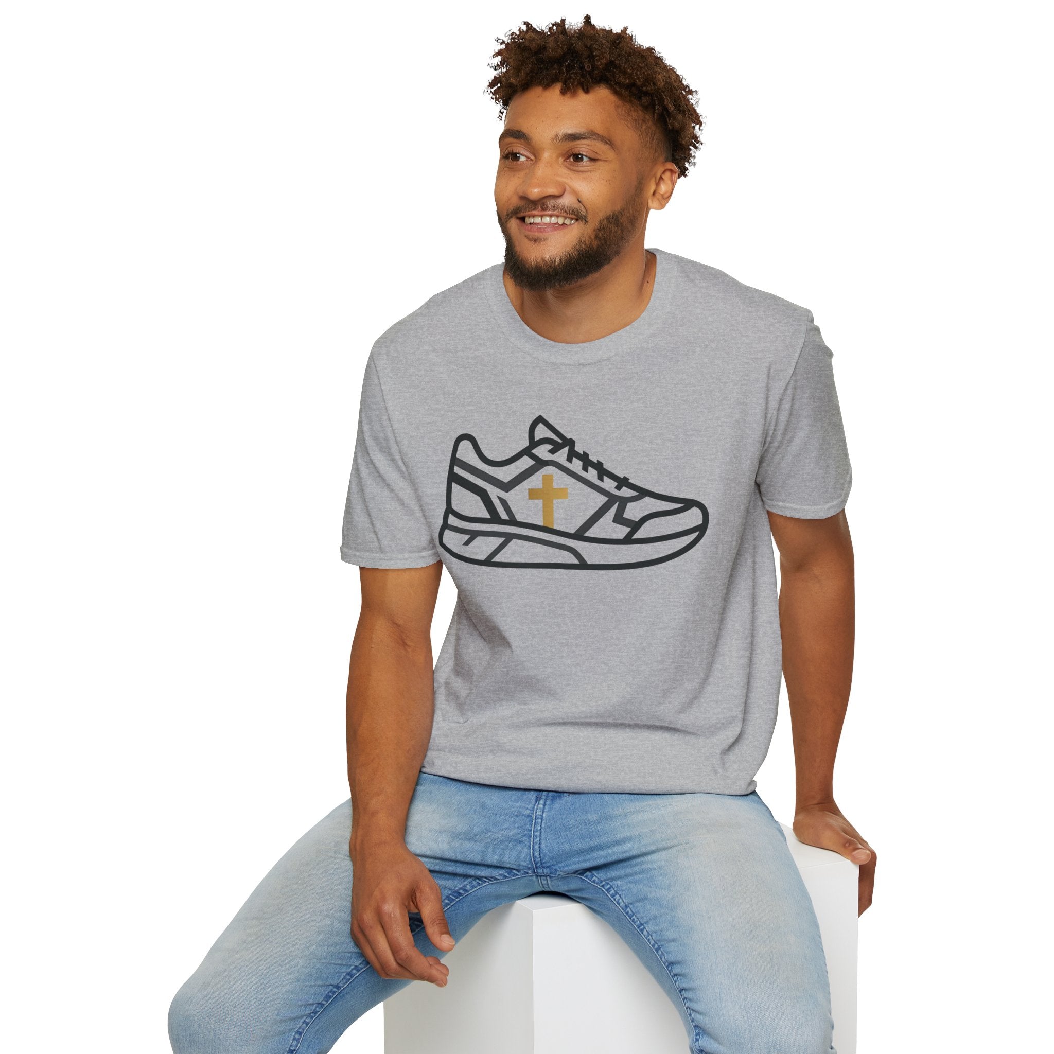 With Me Every Stride Christian Runner T-Shirt