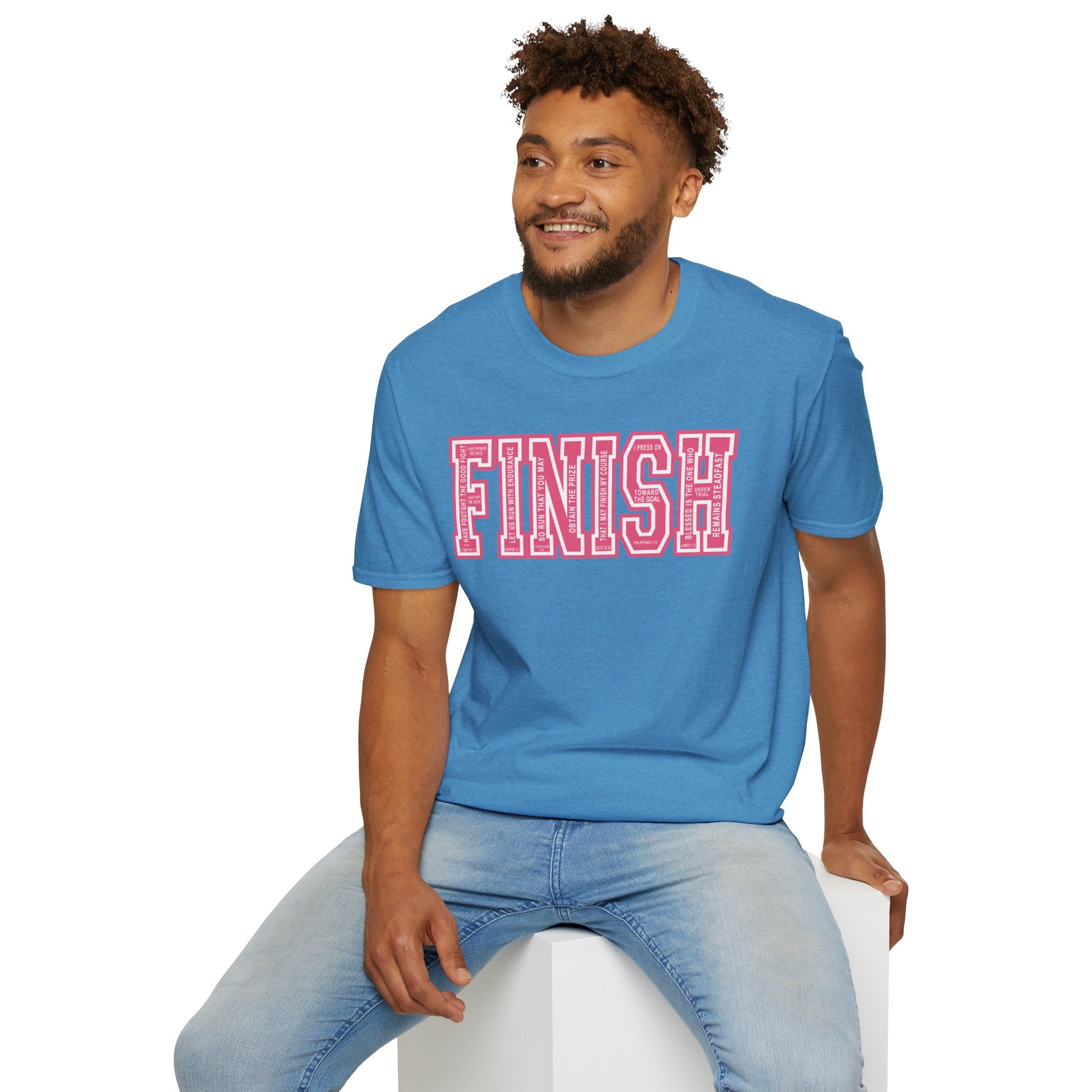 FINISH Christian Runner T-Shirt (Pink)