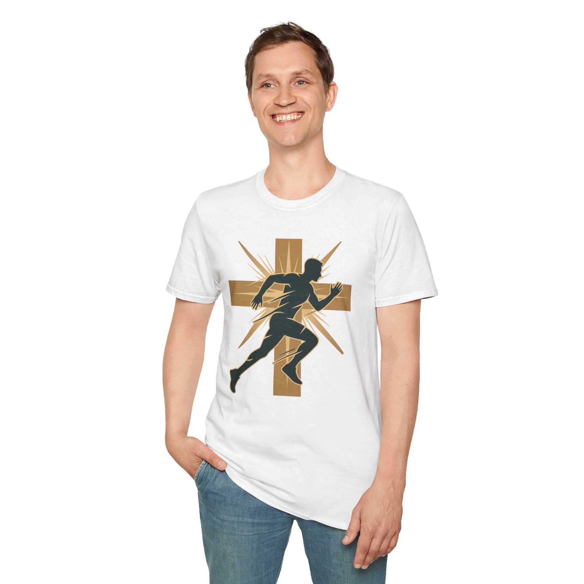Cross Running Man Christian Runner T-Shirt