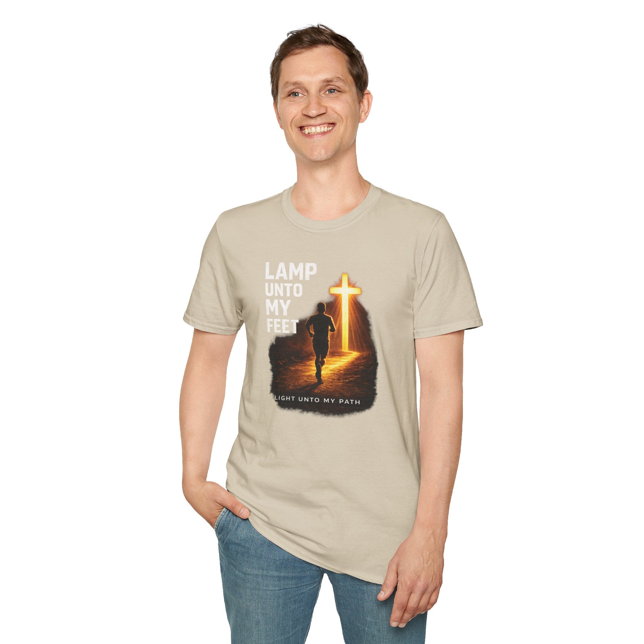 Lamp Unto My Feet - Light Unto My Path Christian Runner T-Shirt (Male)
