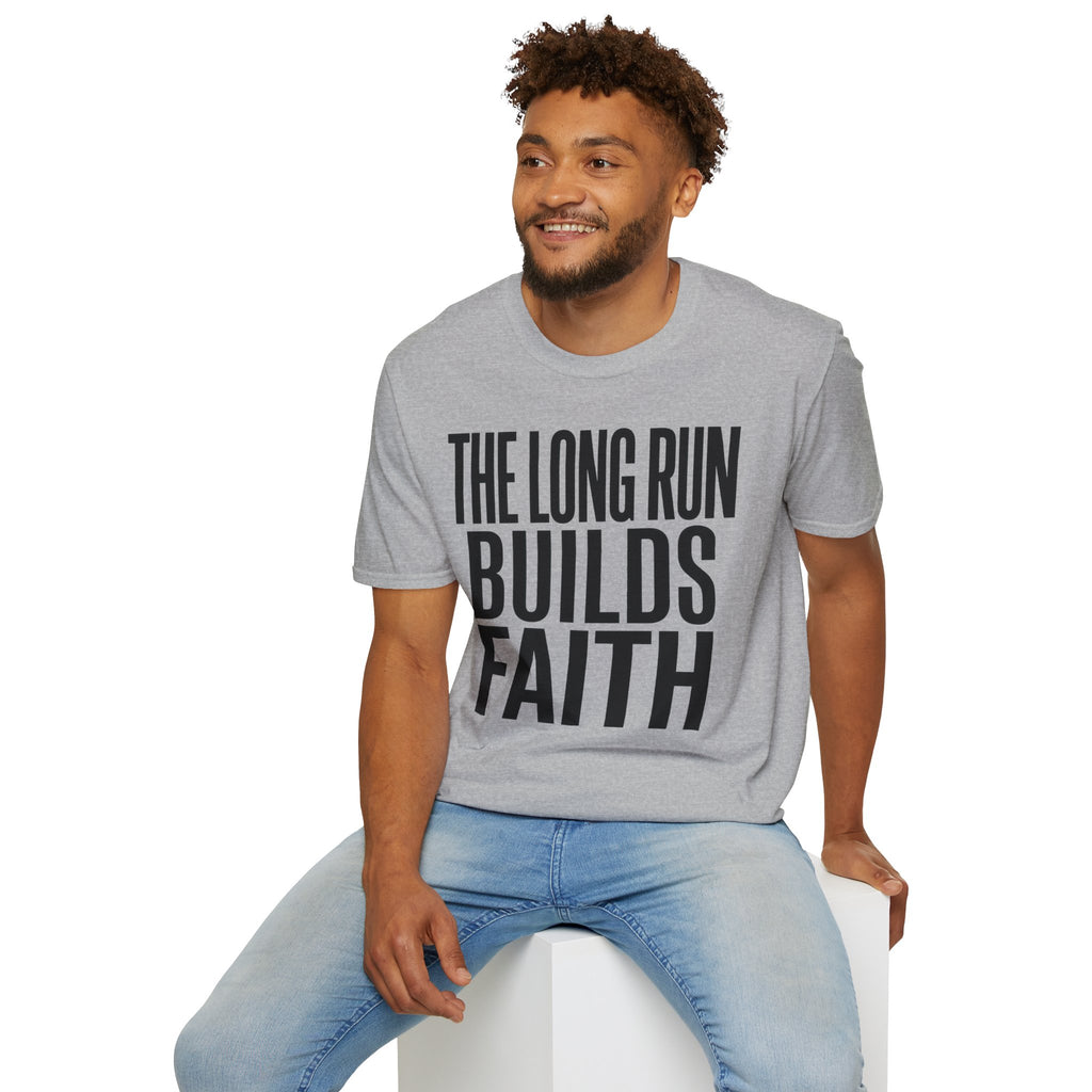 The Long Run Builds Faith Christian Runner T-Shirt