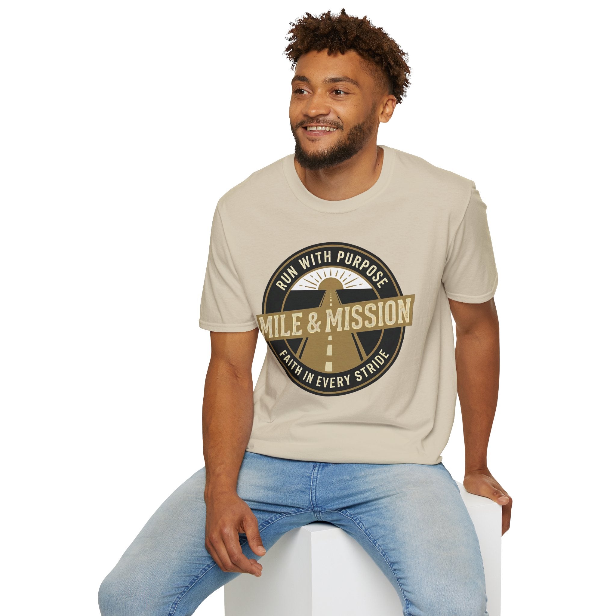 Mile & Mission: Run with Purpose Christian Runner T-Shirt