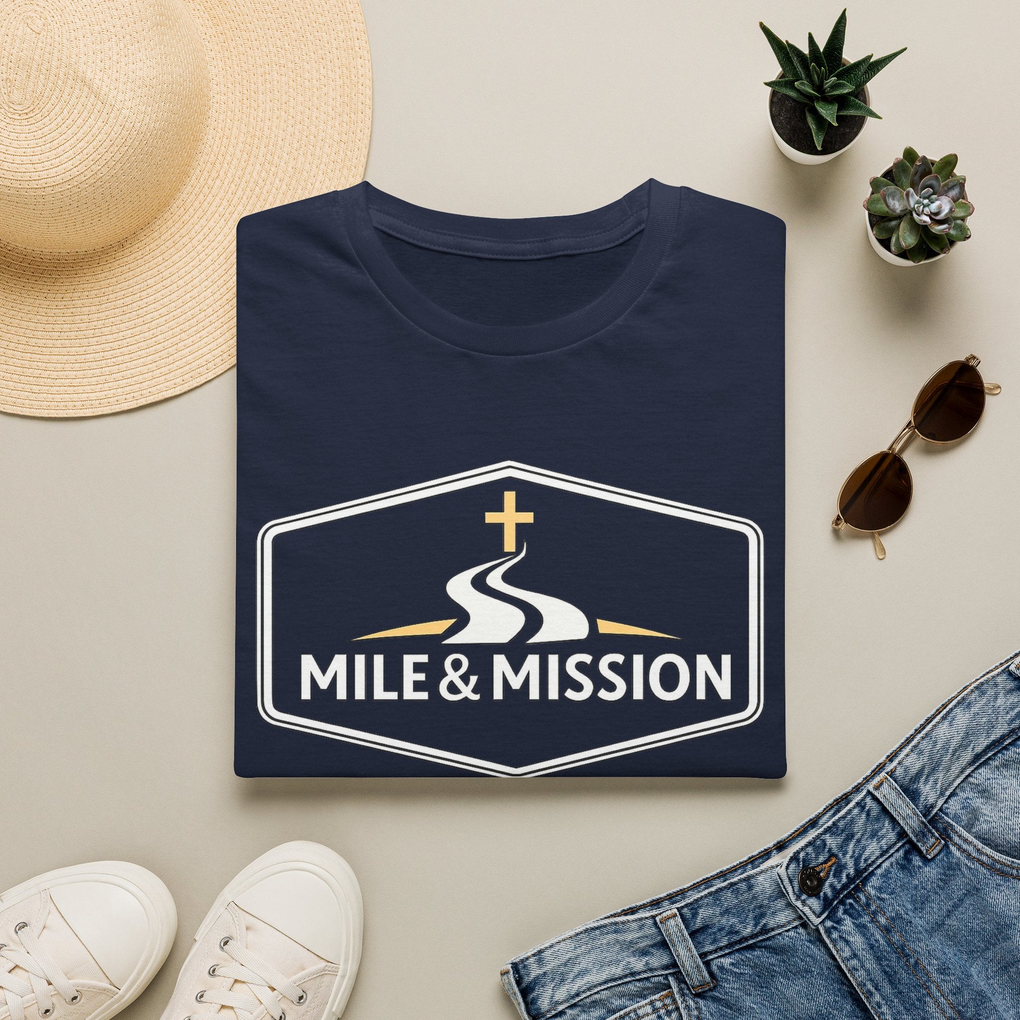 Mile & Mission Logo Christian Runner T-Shirt