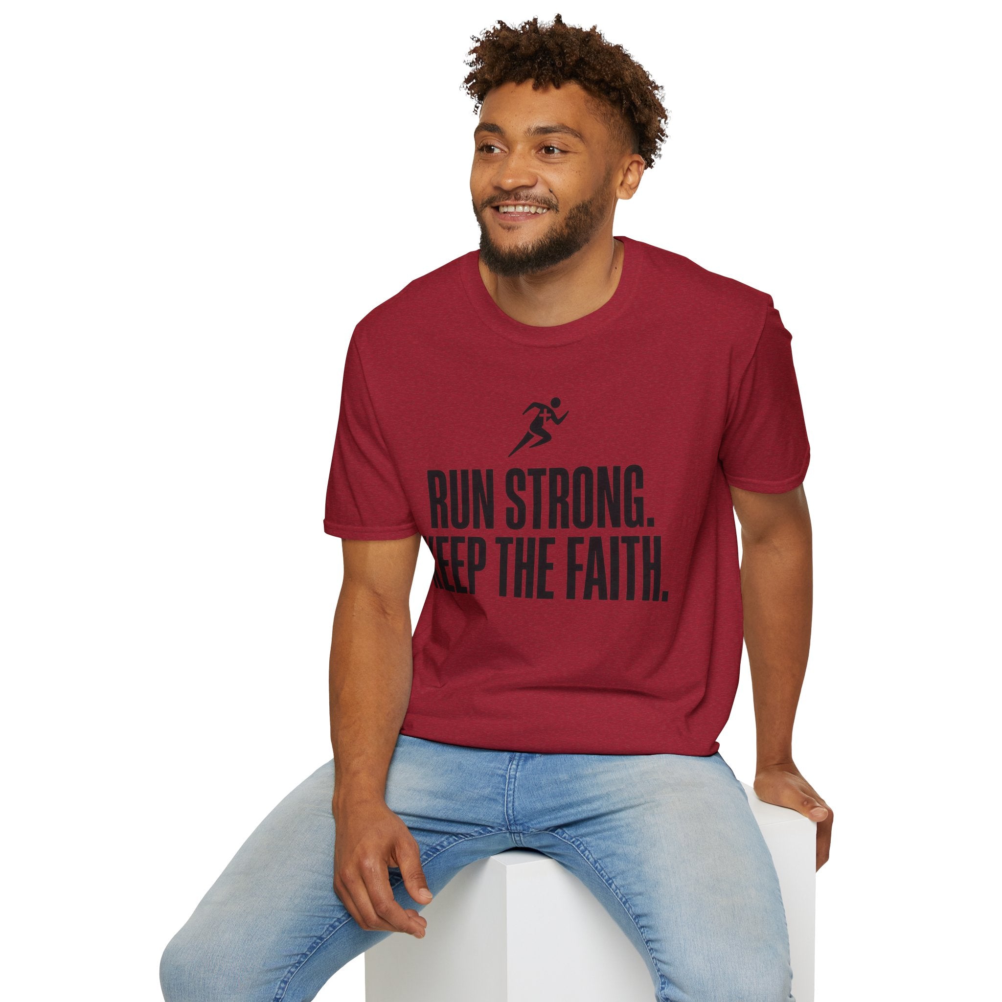 Run Strong - Keep the Faith Christian Runner T-Shirt