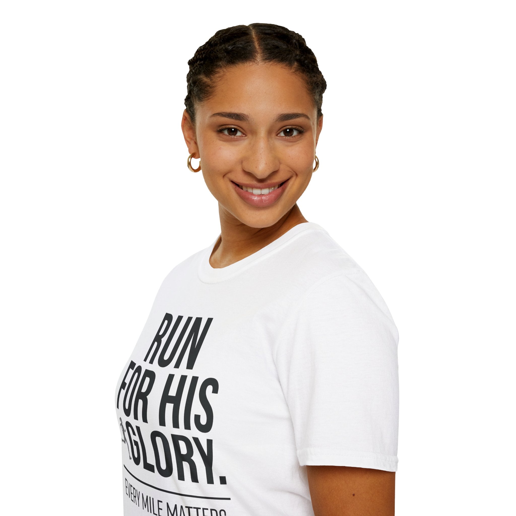 Run for His Glory Christian Runner T-Shirt (Female)