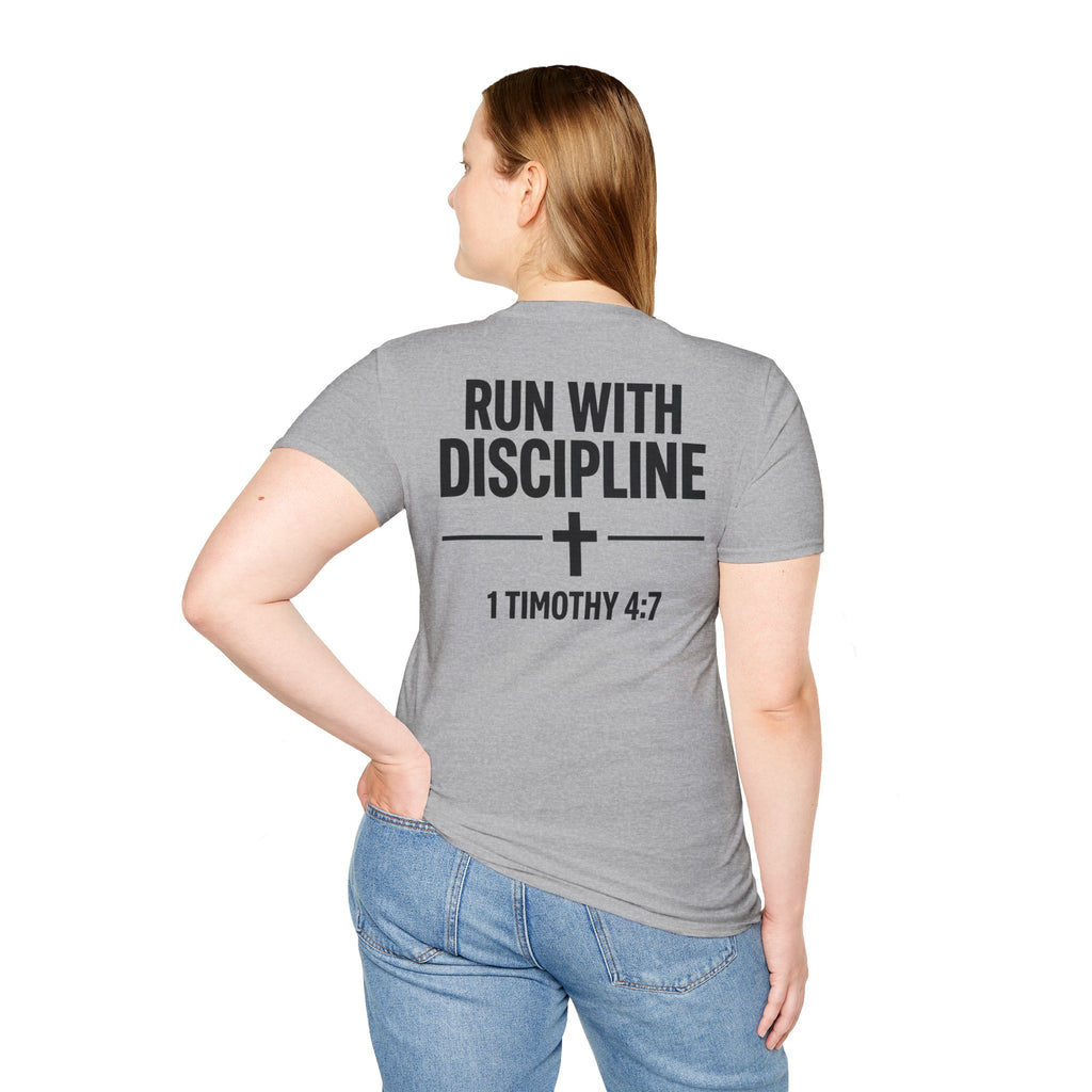 Mile & Mission - Run with Discipline Christian Runner T-Shirt