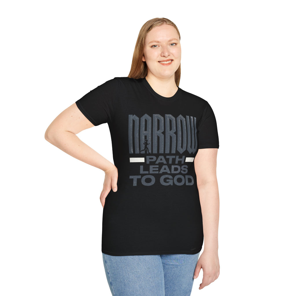 Narrow Path Leads to God Christian Runner T-Shirt (Female)