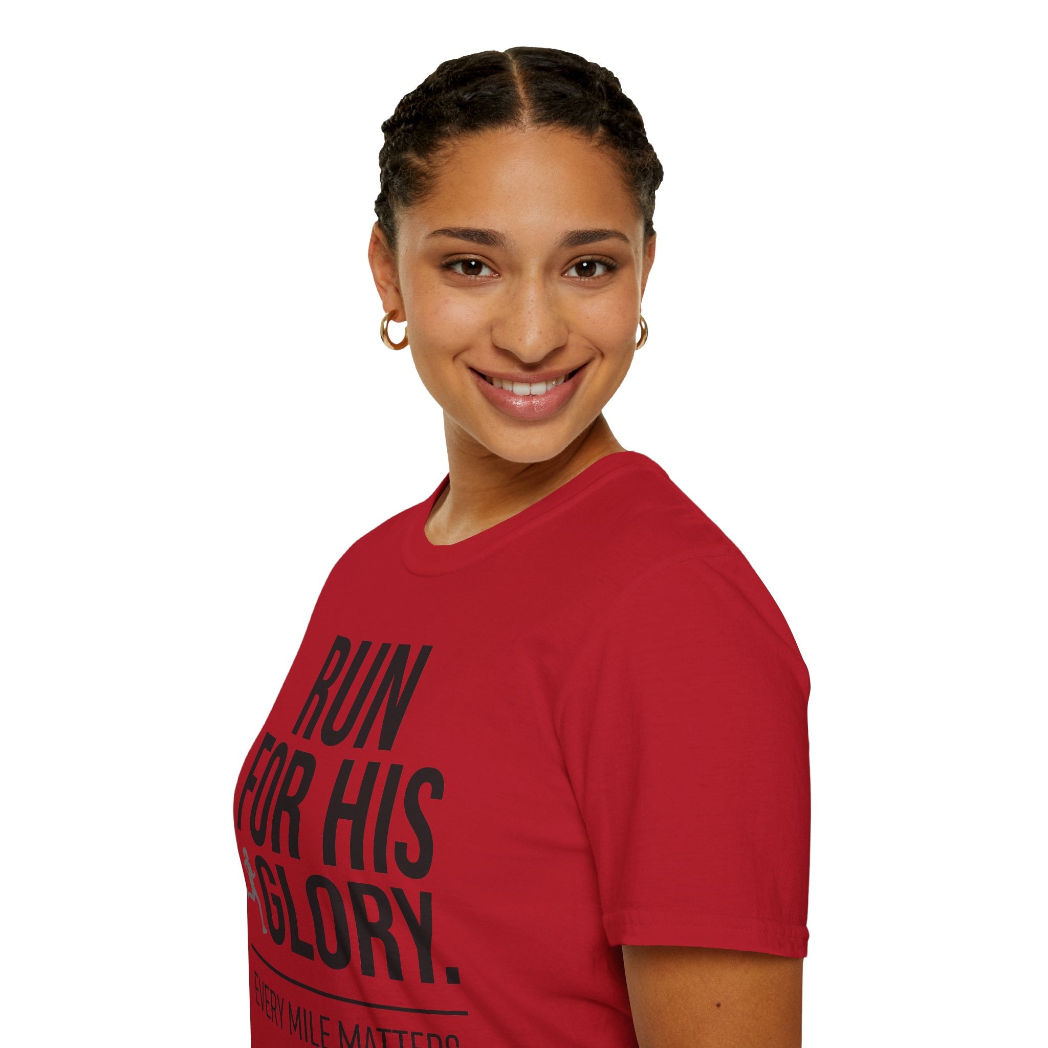 Run for His Glory Christian Runner T-Shirt (Female)