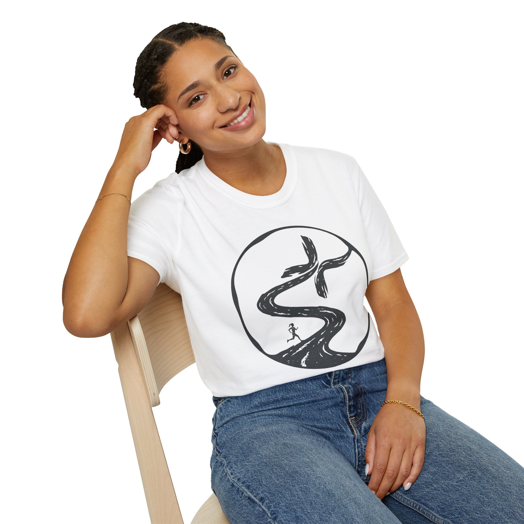 Winding Road to the Cross Christian Runner T-Shirt (Female)