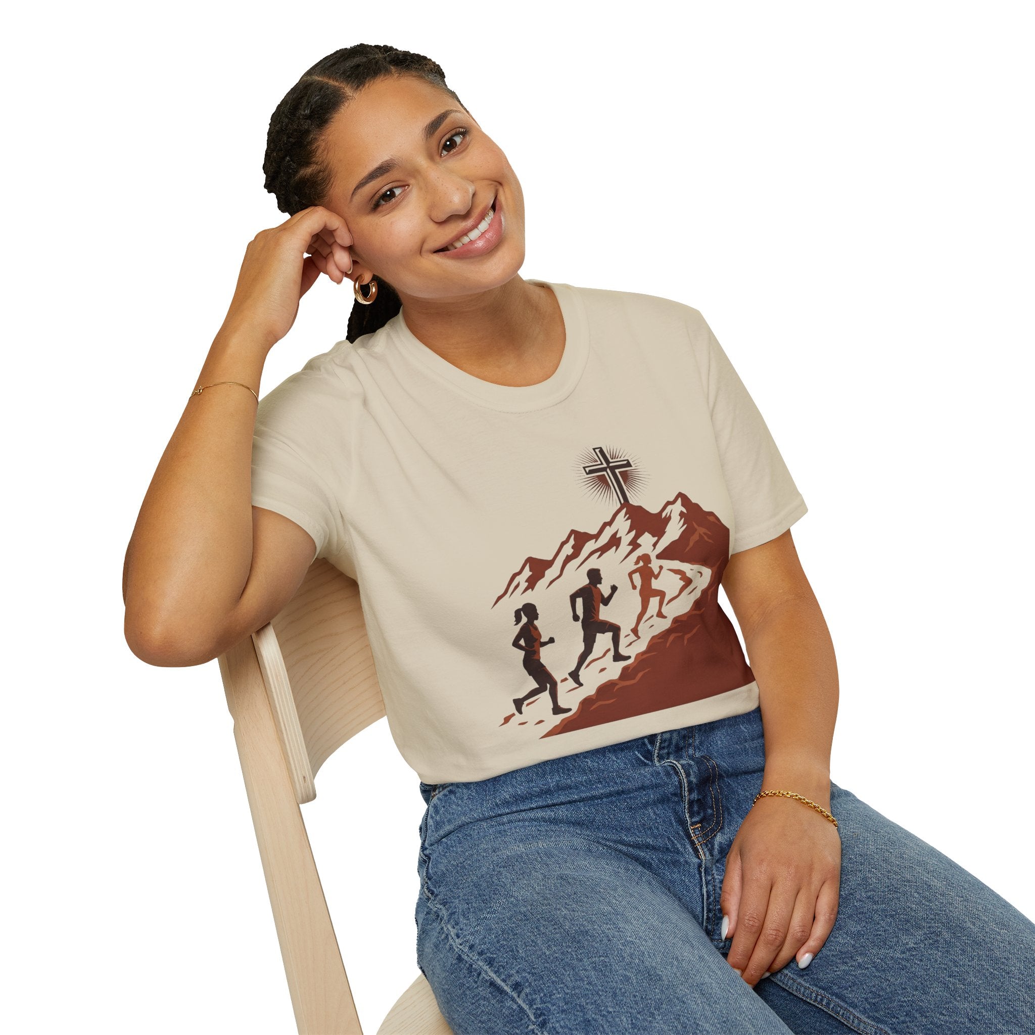 From the Valley to the Mountaintop Christian Runner T-Shirt