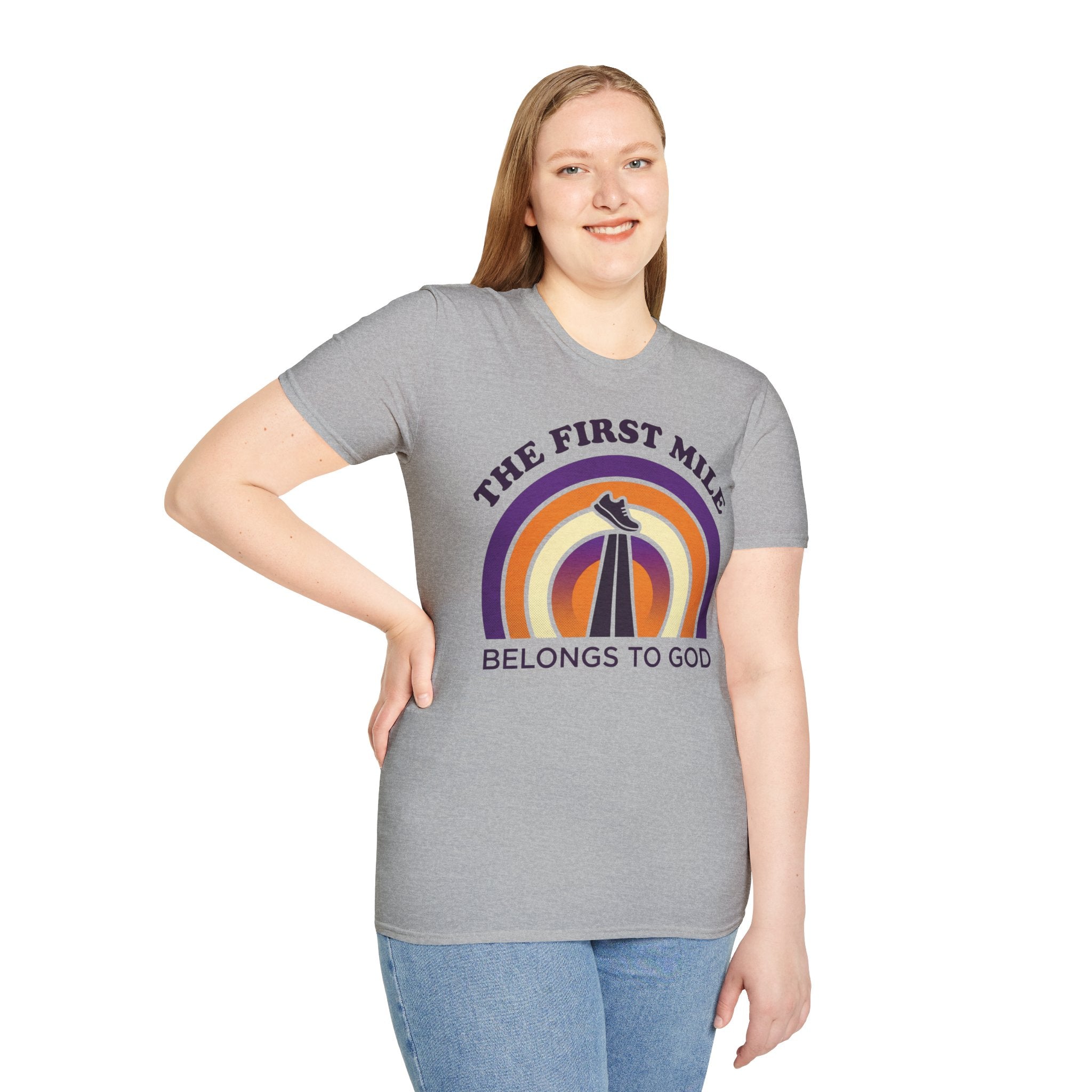 The First Mile Belongs to God Christian Runner T-Shirt