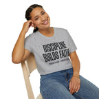 Discipline Builds Faith - Train Hard - Trust God Christian Runner T-Shirt
