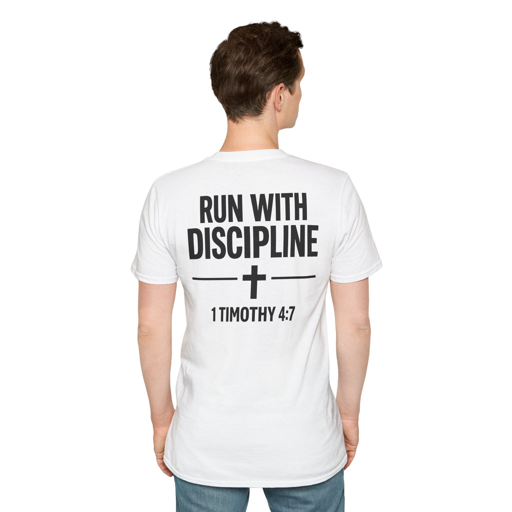 Mile & Mission - Run with Discipline Christian Runner T-Shirt