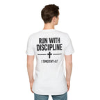 Mile & Mission - Run with Discipline Christian Runner T-Shirt