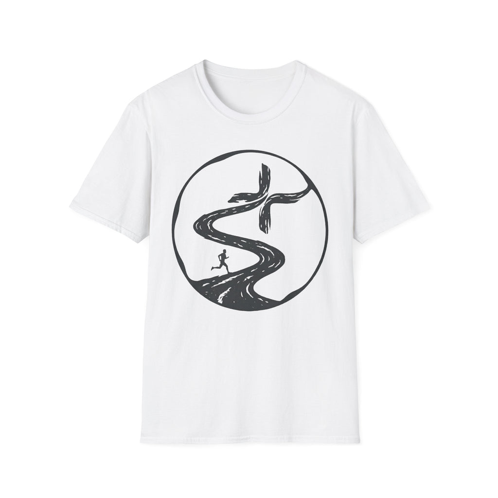 Winding Road to the Cross Christian Runner T-Shirt (Male)