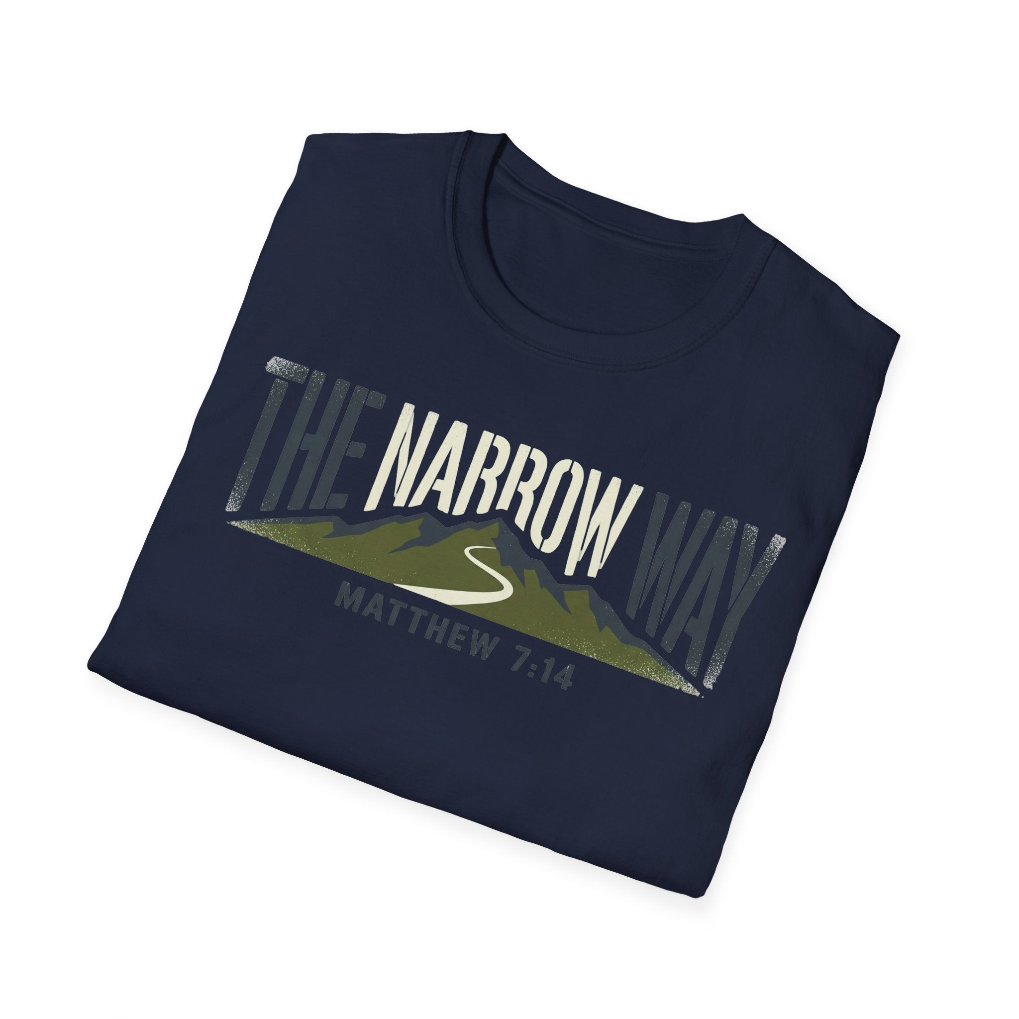 The Narrow Way - Matthew 7:14 Christian Runner T-Shirt