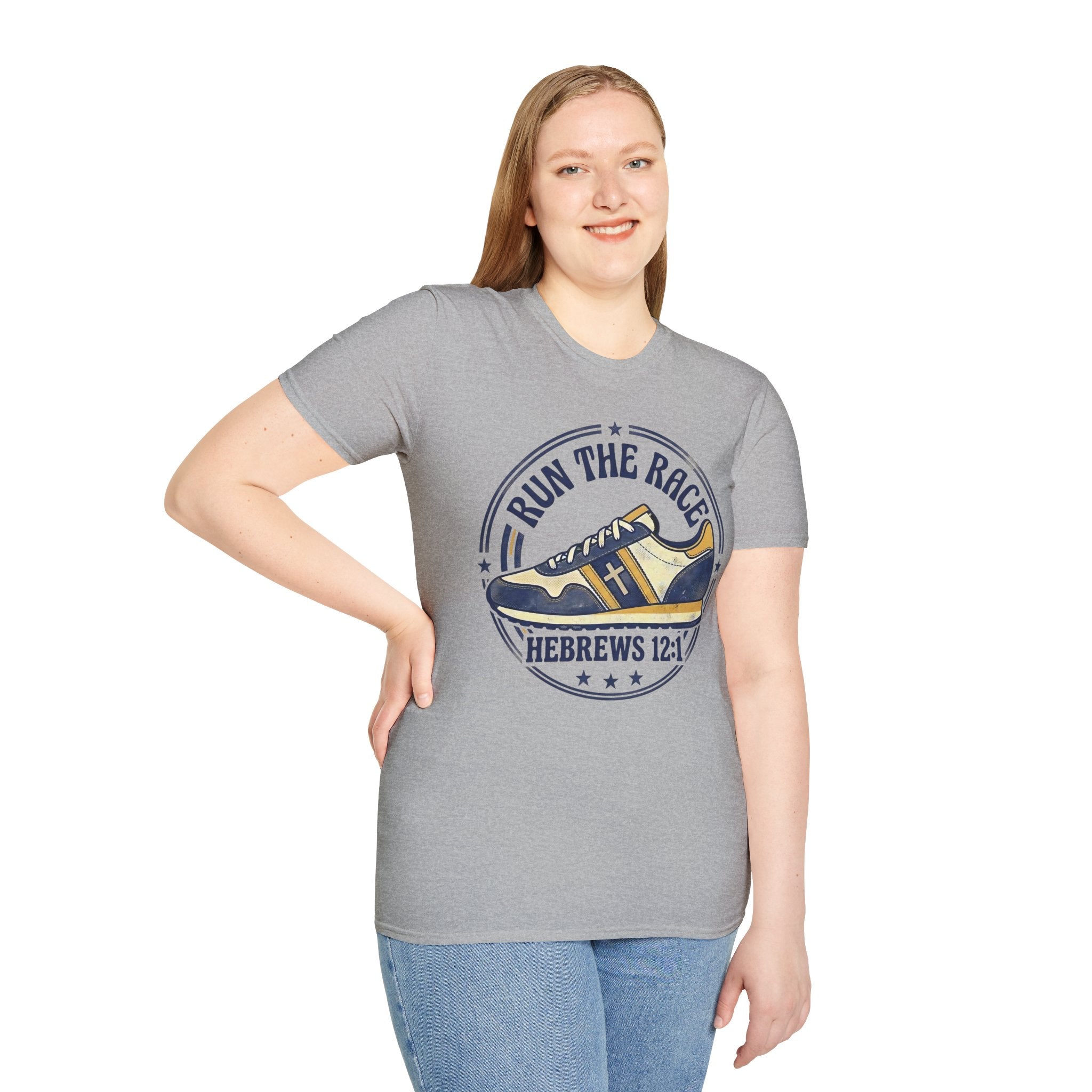 Run The Race - Hebrews 12:1 Christian Christian Runner T-Shirt
