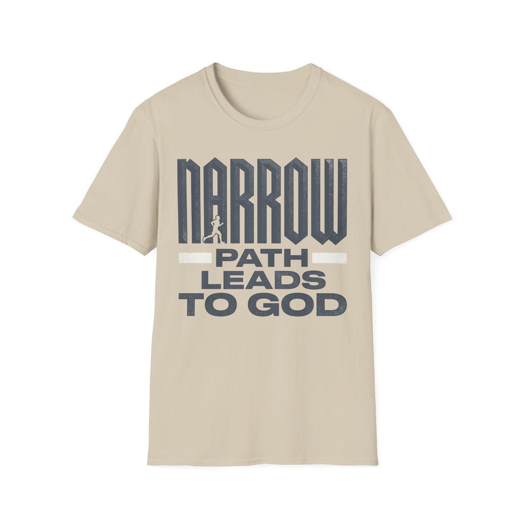 Narrow Path Leads to God Christian Runner T-Shirt (Male)