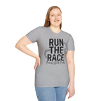 Run the Race - Finish with Faith Christian Runner T-Shirt