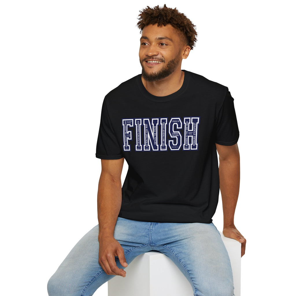 FINISH Christian Runner T-Shirt (Navy Blue)