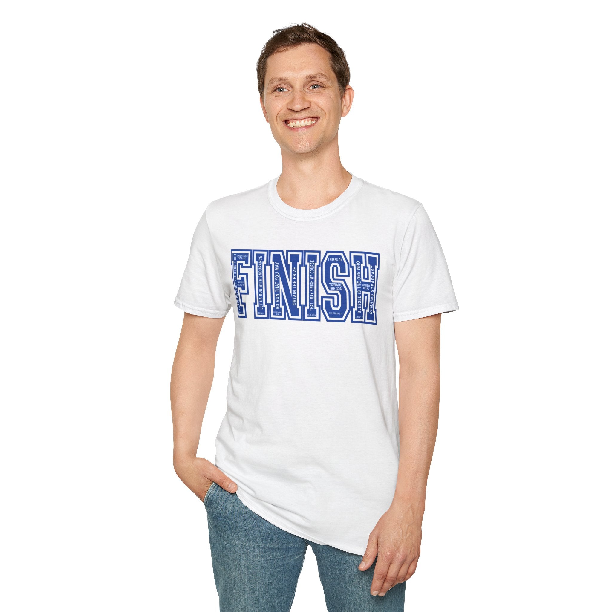 FINISH Christian Runner T-Shirt (Cobalt Blue)