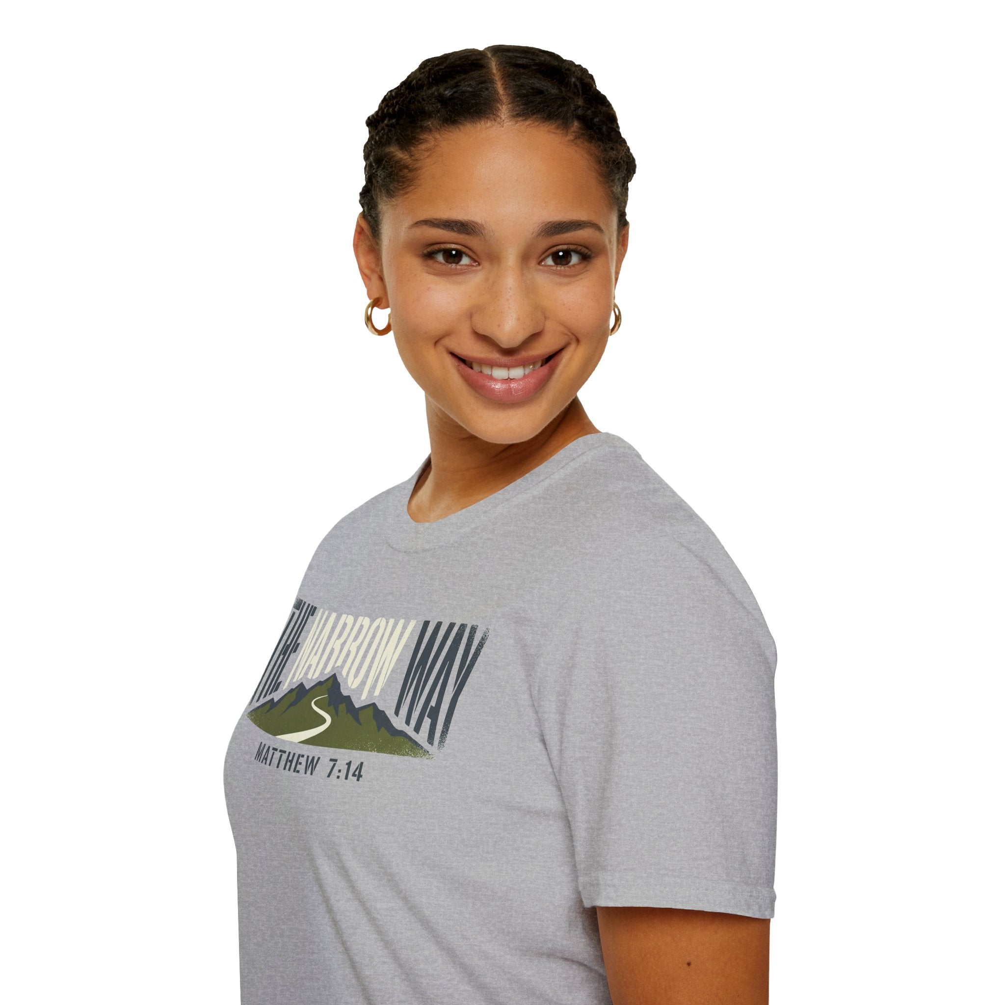 The Narrow Way - Matthew 7:14 Christian Runner T-Shirt