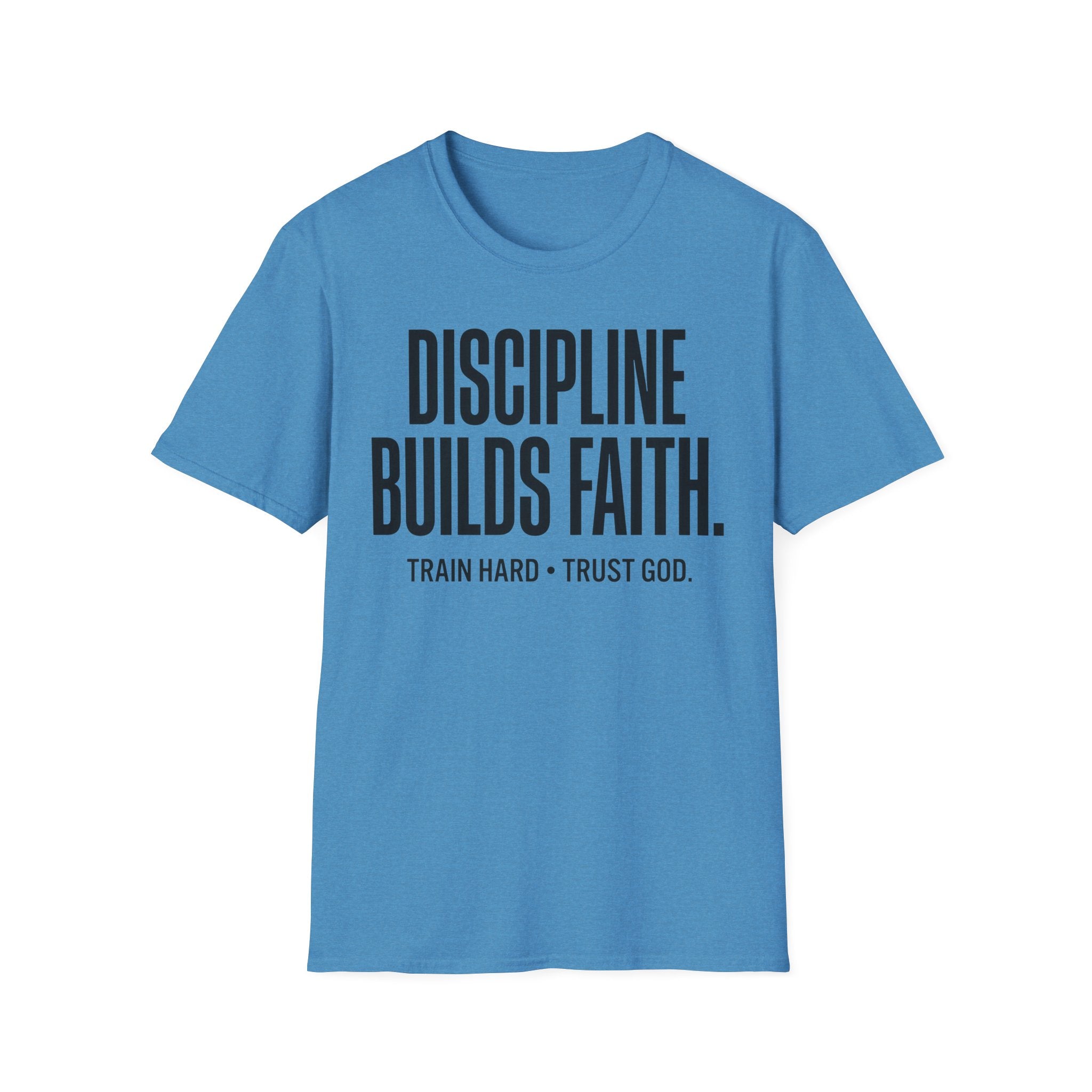 Discipline Builds Faith - Train Hard - Trust God Christian Runner T-Shirt