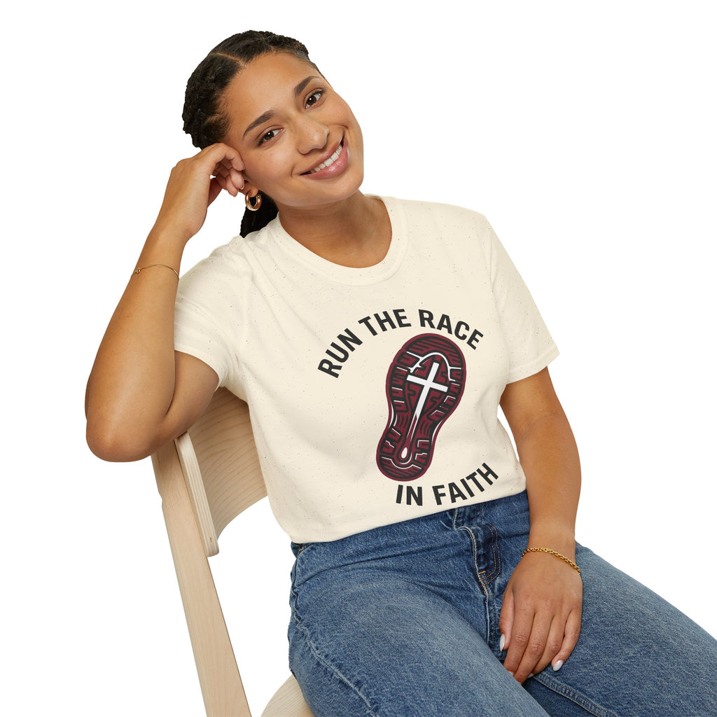 Run the Race in Faith Christian Runner T-Shirt