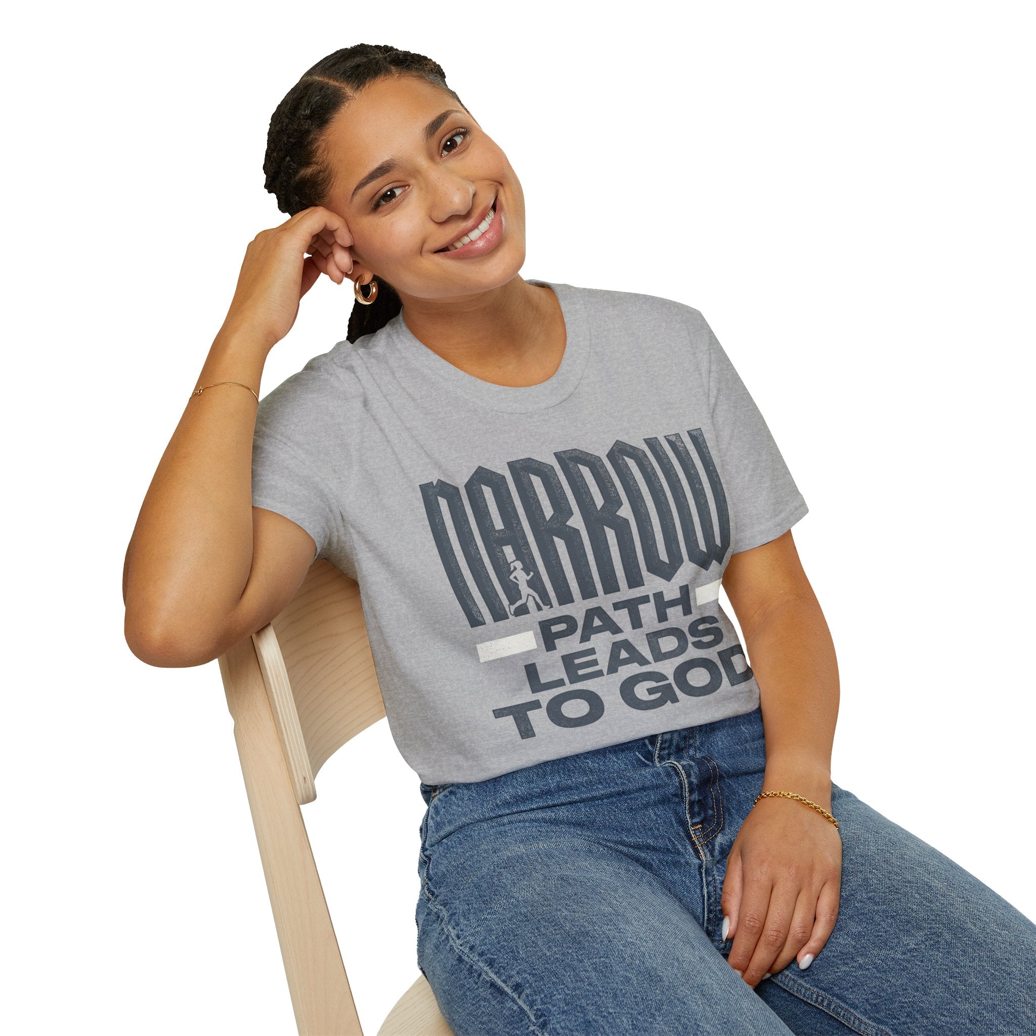 Narrow Path Leads to God Christian Runner T-Shirt (Female)