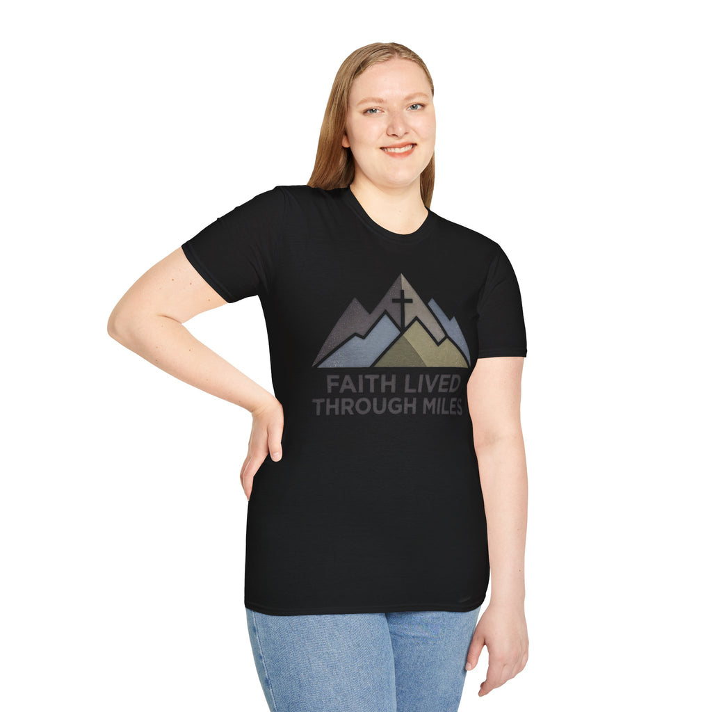 Faith Lived Through Miles Christian Runner T-Shirt