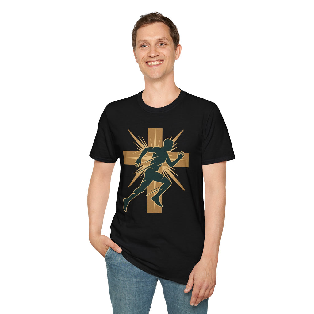 Cross Running Man Christian Runner T-Shirt