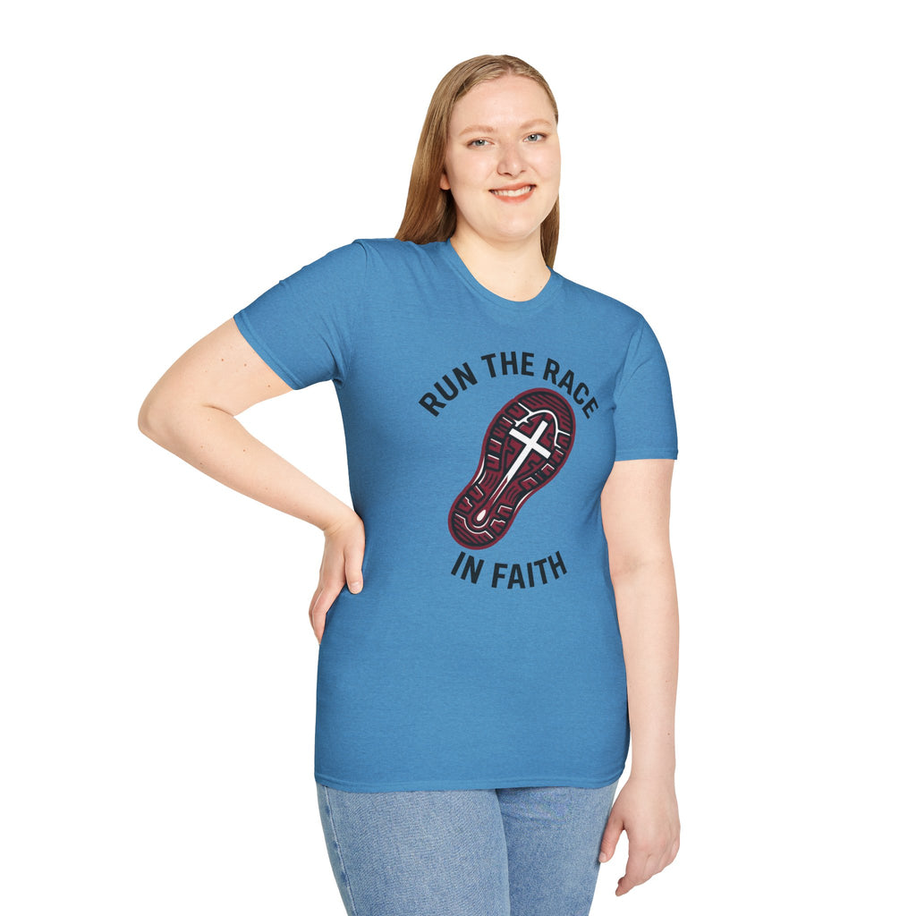 Run the Race in Faith Christian Runner T-Shirt
